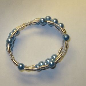 3/$20 | Sky blue faux pearl wrap bracelet